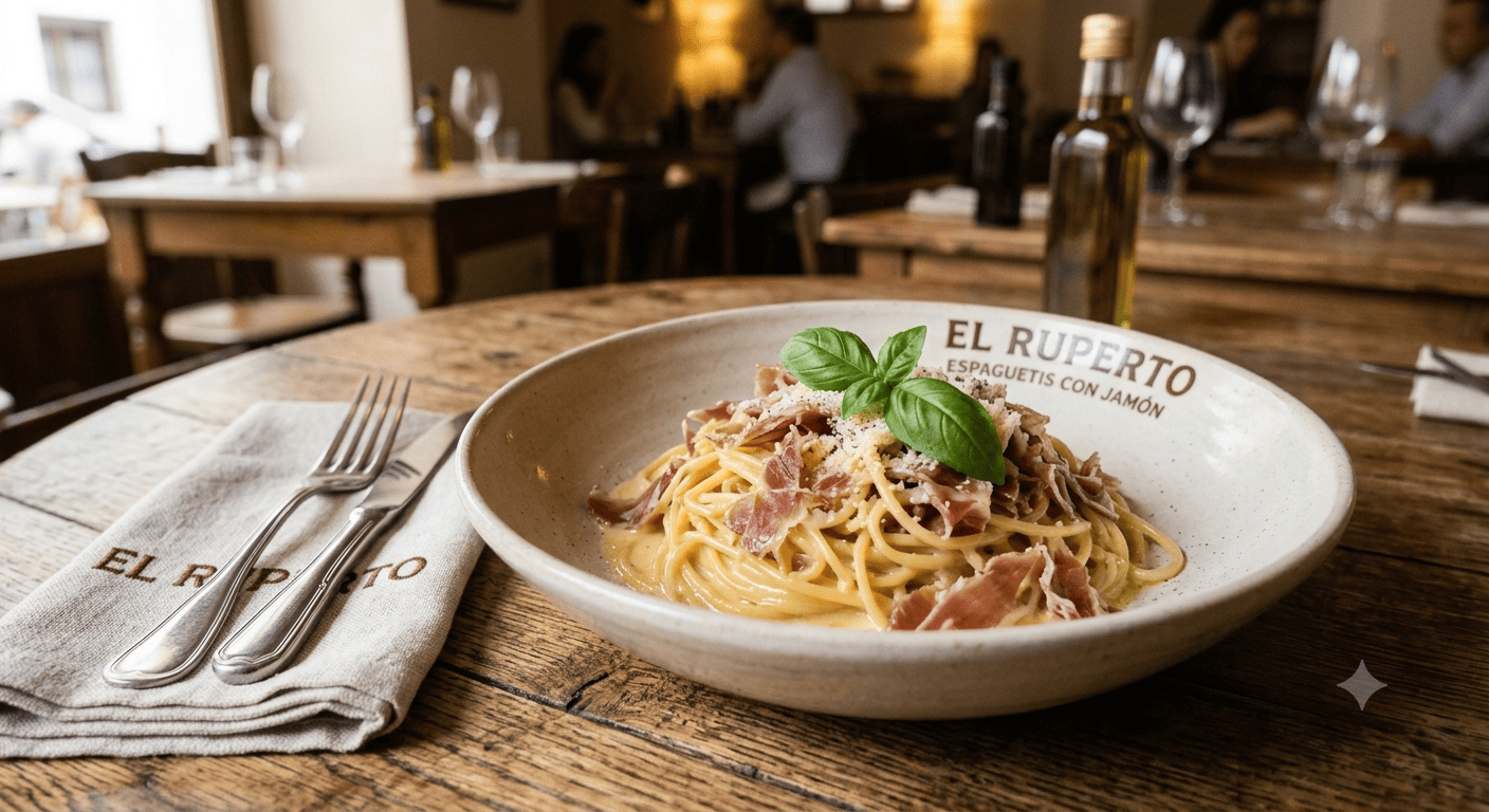 Espaguetis con Jamón
